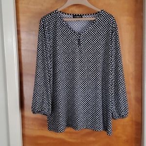 Liz Claiborne 3/4 sleeve heart print blouse